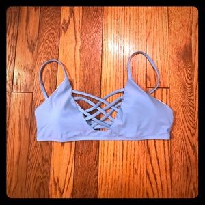 *LAST CHANCE* Blue bikini top with strappy detail