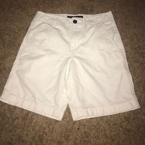 american eagle white prep shorts