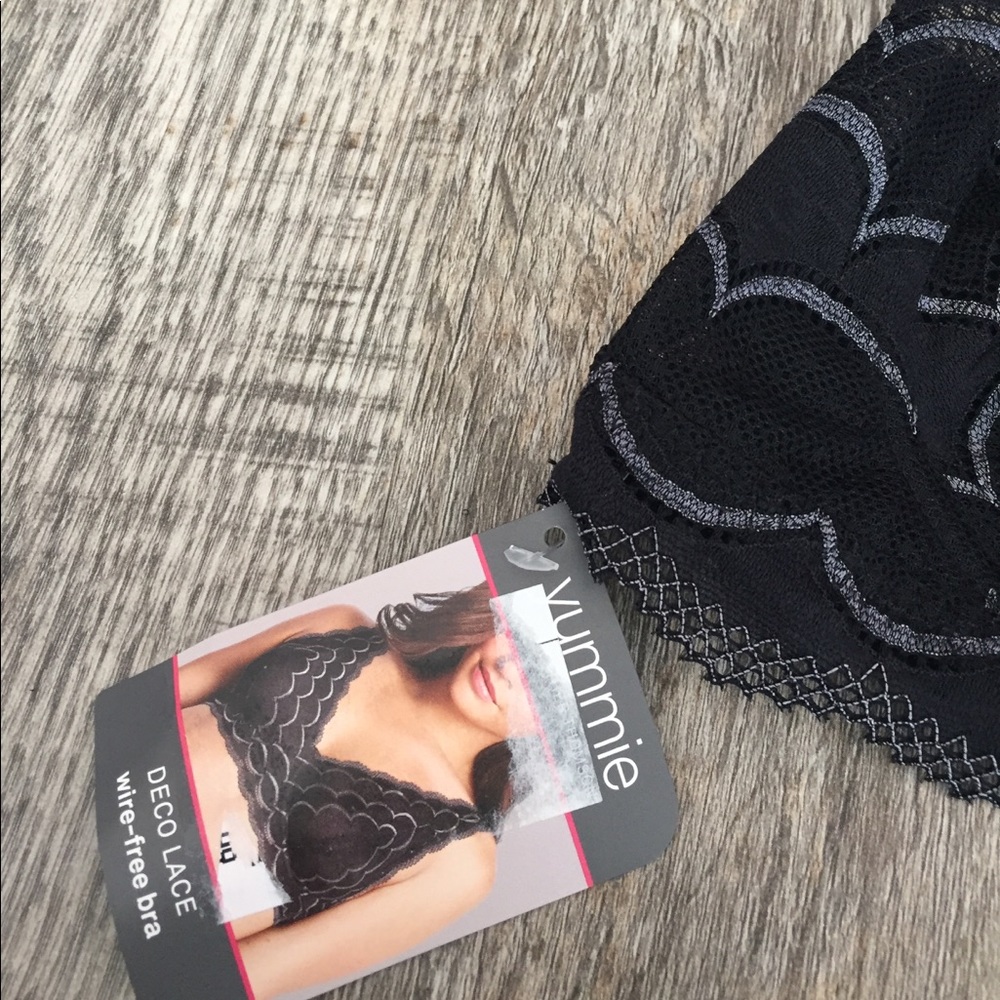 Yummie deco black lace wireless bra nwt retail 48 - Picture 3 of 5