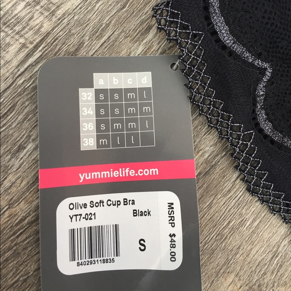 Yummie deco black lace wireless bra nwt retail 48 - Picture 4 of 5