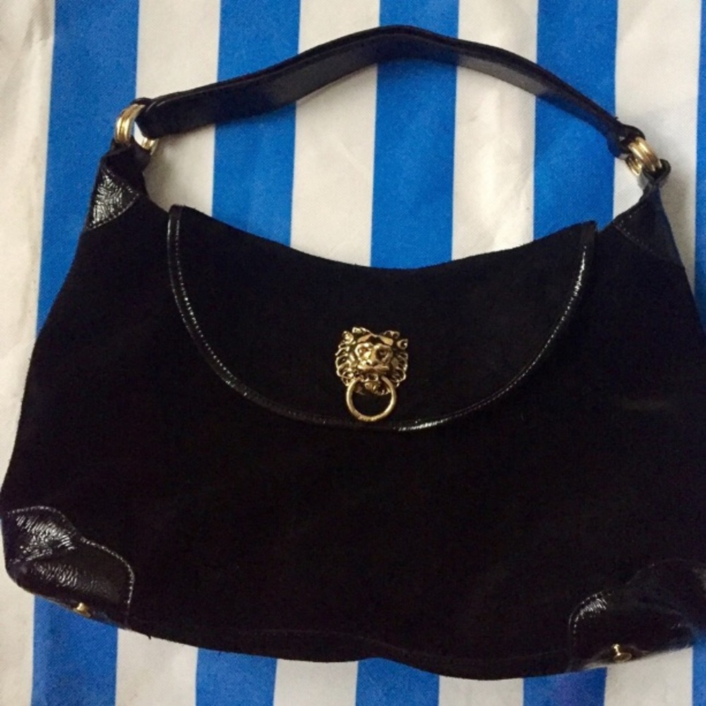 Lilly Pulitzer Black Suede & Patent Leather Purse