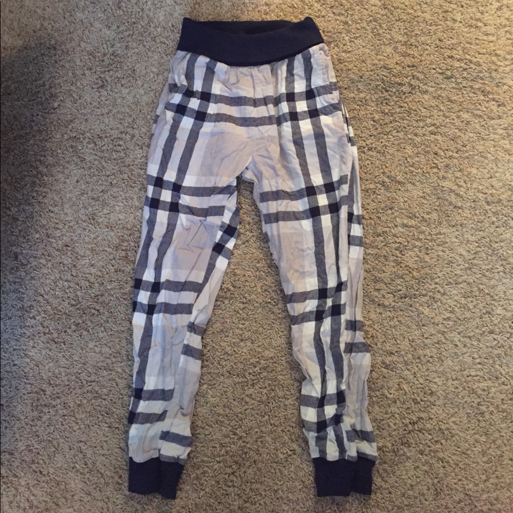 Plaid pajama pant joggers