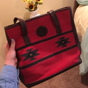 Leather born purse with tribal print