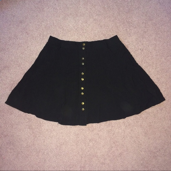 Black button front skirt - Picture 1 of 4