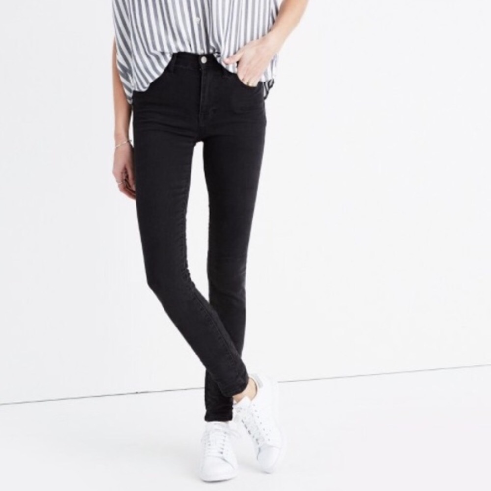 Madewell high riser skinny in faded black
