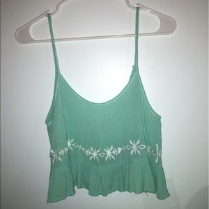 LA Hearts Cropped Tank w/ Ruffle Trim