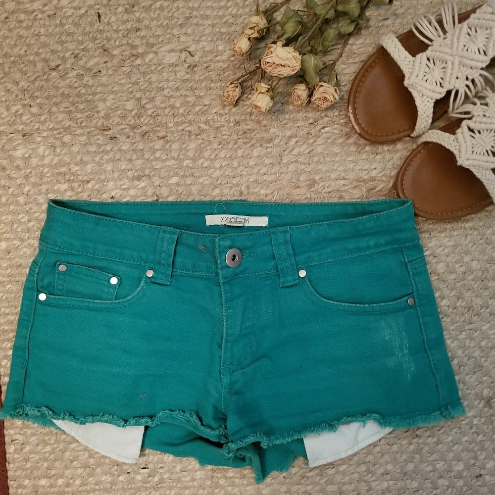 Forever 21 Emerald Denim Shorts