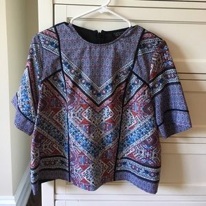 topshop print short sleeve shirt