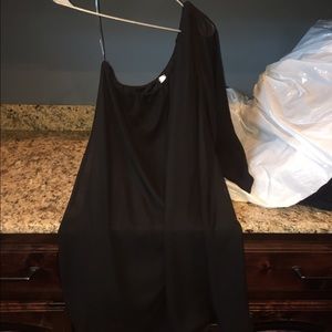 Giddy Up Glamour black one sleeve dress
