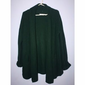Cozy Forest Green Knit Woman's Cardigan