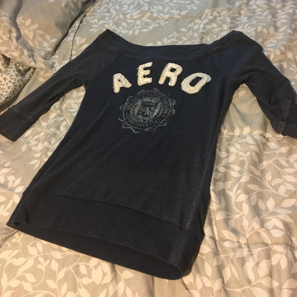 Aeropostale quarter sleeve off the shoulder shirt