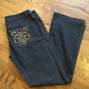 St. John jeans with rhinestone detail
