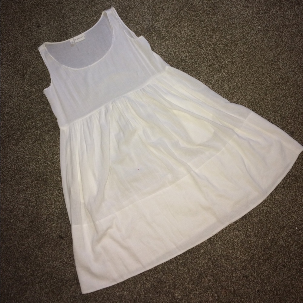 White swing dress bathing suit cover up w/ pockets