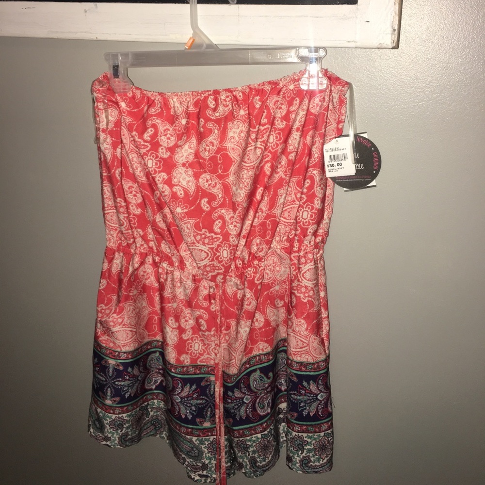 Red, white, navy romper
