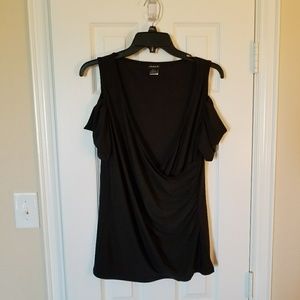 Sexy Black Criss Cross Cold Shoulder