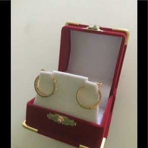 Solid gold diamond earrings