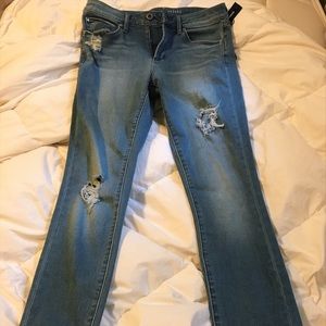 Blue ankle skinny jeans