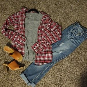 Red, white, and blue flannel