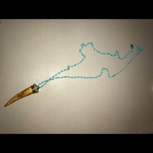 Blue Horn Necklace