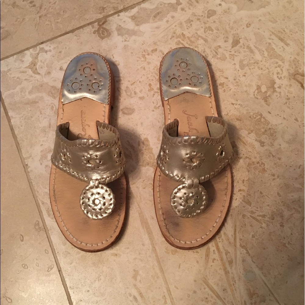 Jack Rogers platinum Hampton sandals!