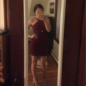 Dress with sheer side panels