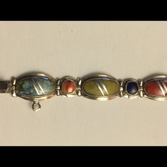 Multi color semi precious stones bracelet