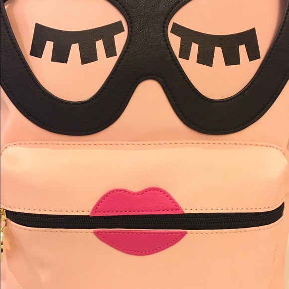 Betsey Johnson Smarty Kitch Smiley Face Backpack - Picture 3 of 4
