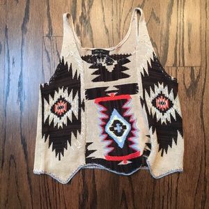 Aztec sweater material top