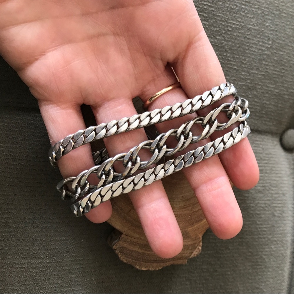 Tri-Chain Silver Bracelet
