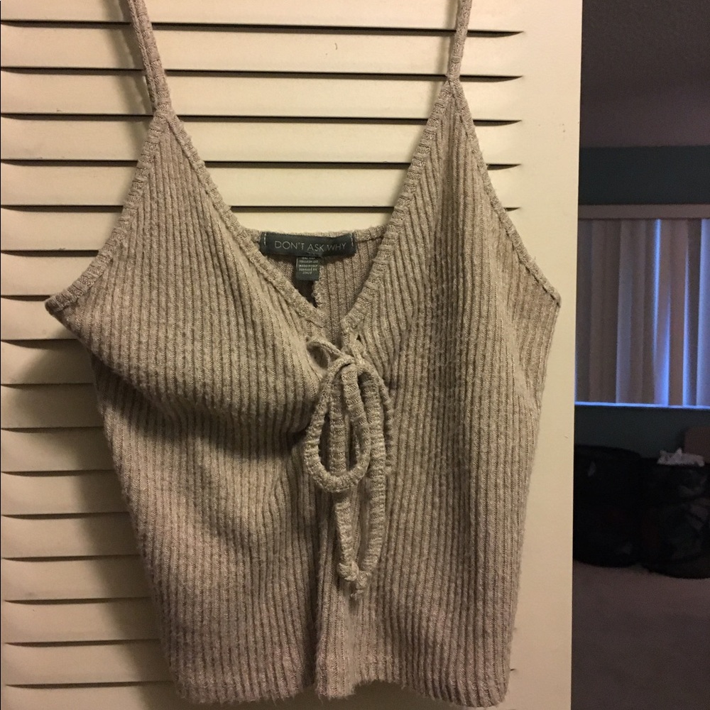 Don't Ask Why Tan Knit Tank