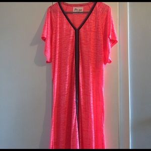 Pitusa abaya maxi dress. Coral color.