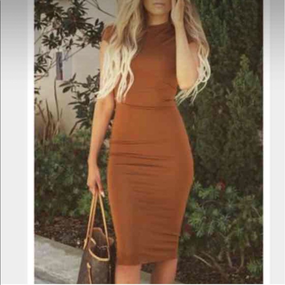 Tan bodycon dress