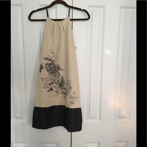 Cute sundress in tan and navy