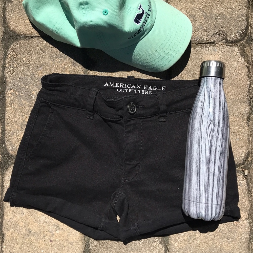 AEO Black Twill Shorts