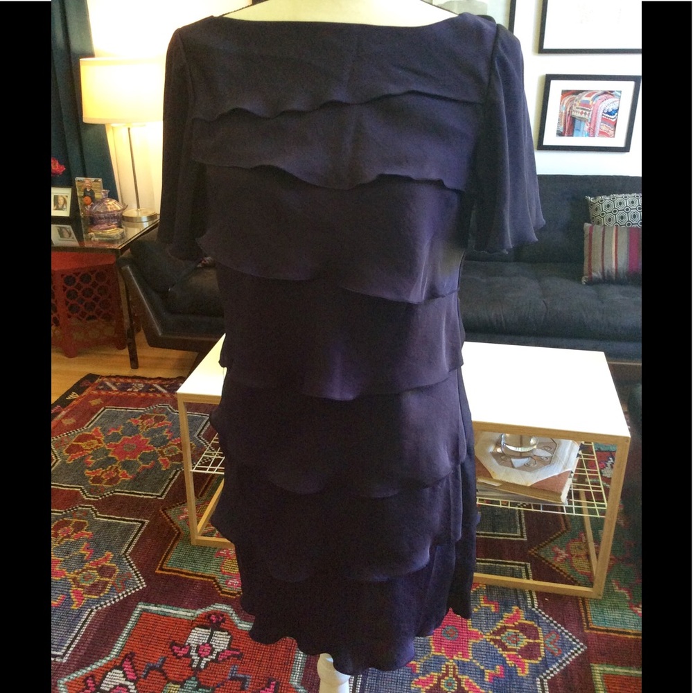 Banana Republic Eggplant Tiered Dress