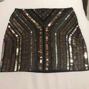 Beaded embroidered mini skirt
