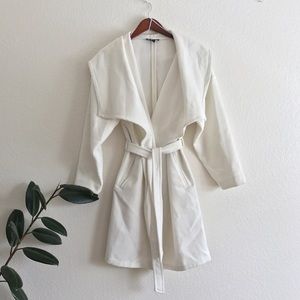 White Coat With Oversized Lapel