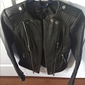 NWT bcbg leather jacket "hunter color "