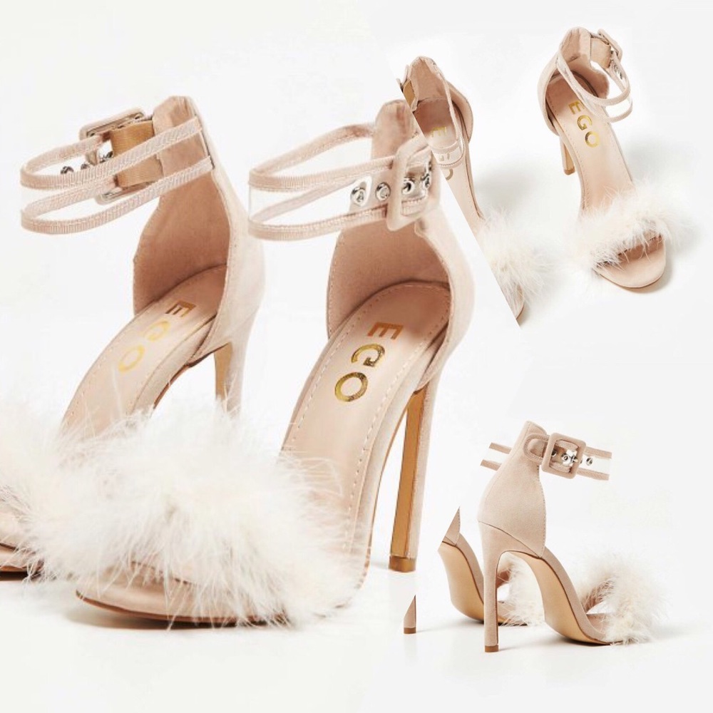 🍭 Pia Perspex Strap Fluffy Heel
