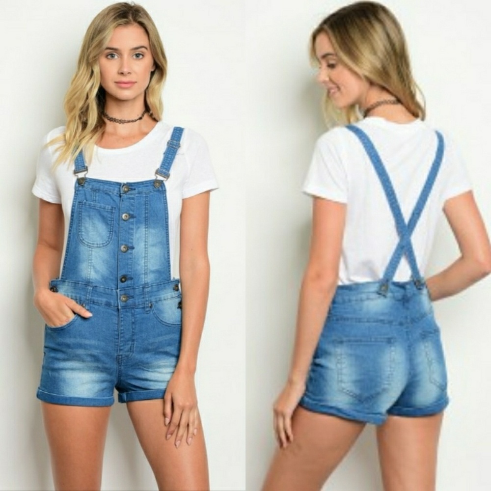 🔴LAST ONE🔴 Denim Overall Shorts - Picture 2 of 2