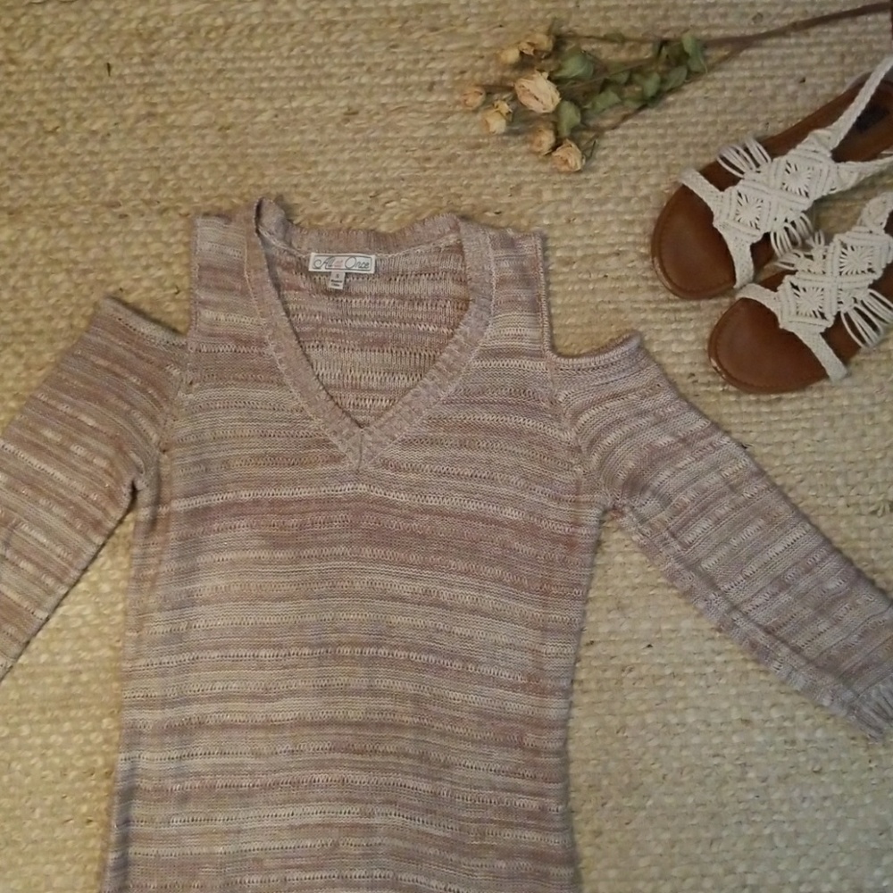 Bronze Cold Shoulder Sweater