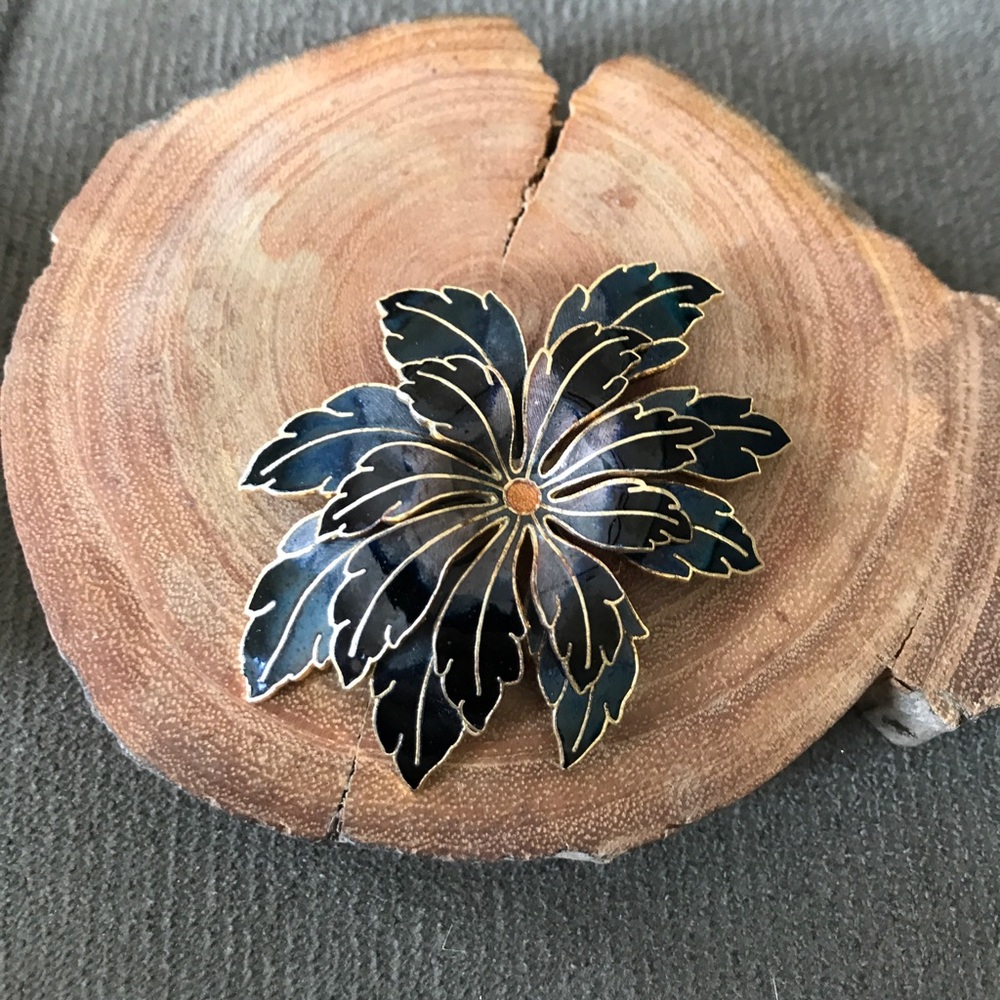 Vintage Enamel Floral Brooch