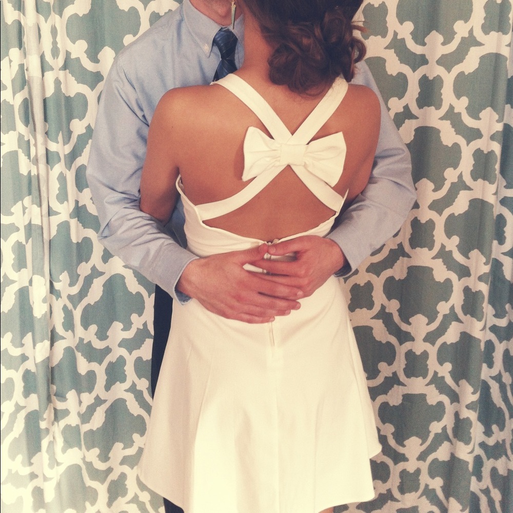 Ivory Dress with Bow Back