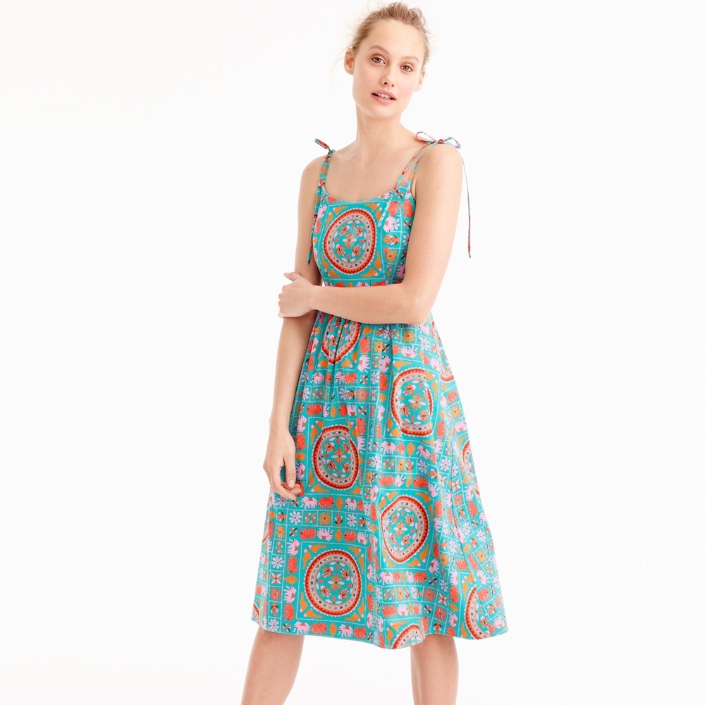 Drakes for J CREW Tie-Shoulder Dress