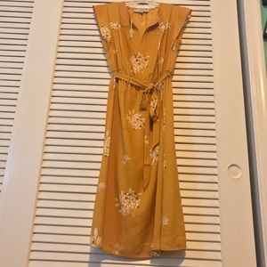 LOFT Yellow-Gold Midi Dress