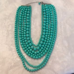Turquoise beaded statement necklace