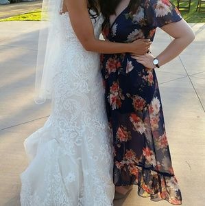 EUC M Floral maxi length dress!