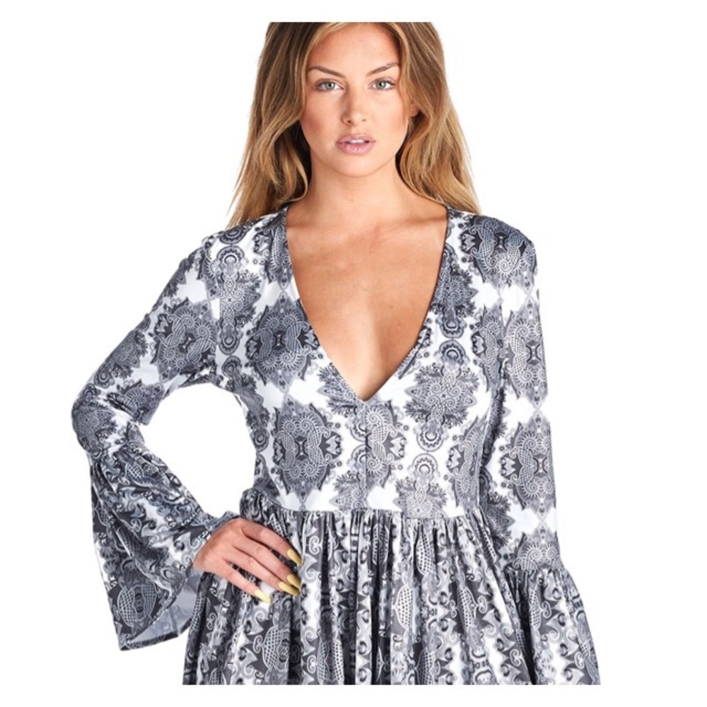 Paysley PRINT FIT AND FLARE DRESS