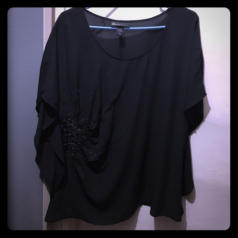 Black see threw lace blouse