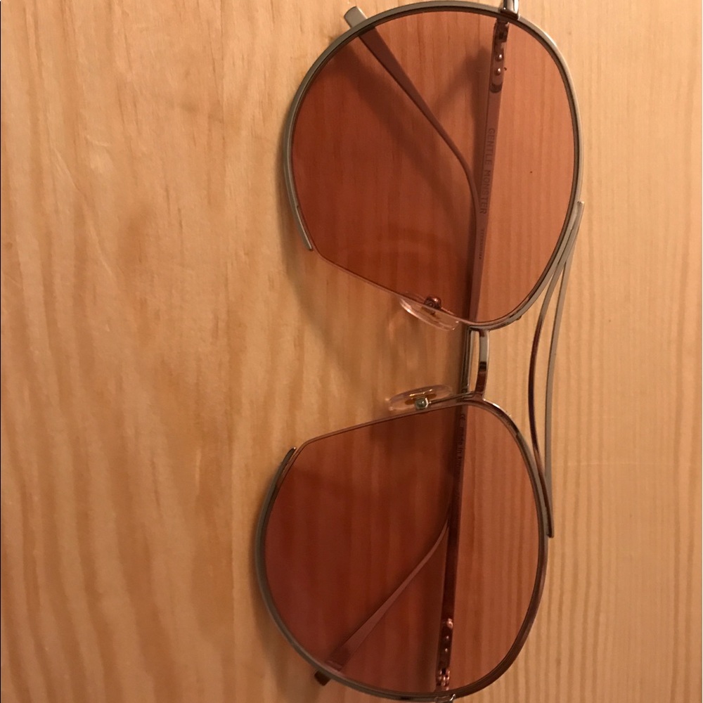 Gentle monster style sunglasses pink